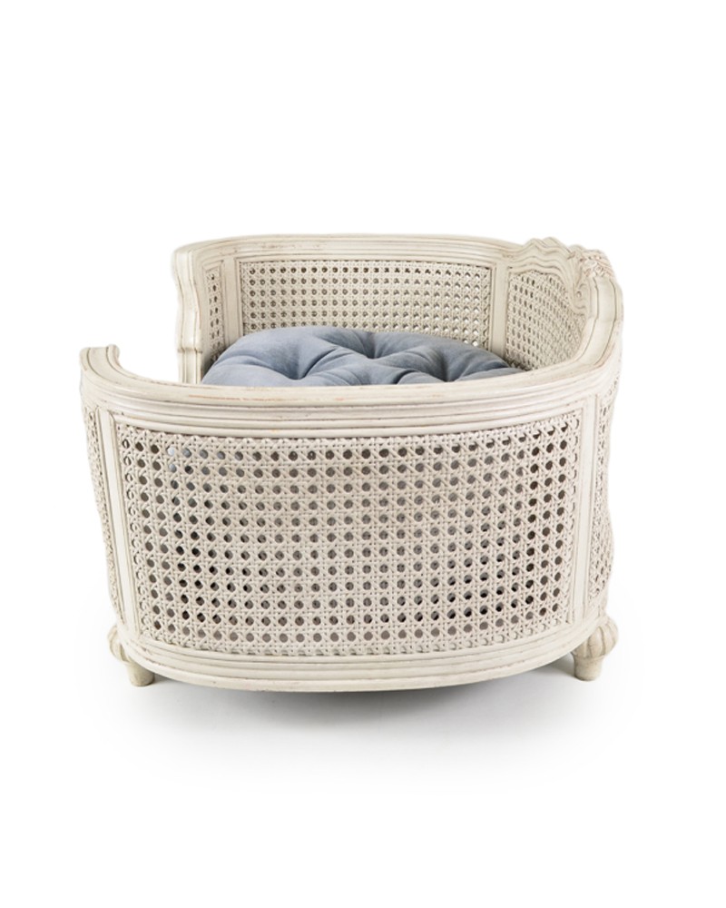 Arthur chêne et rotin blanc – Canapé de luxe pour chat