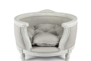 canapé haut de gamme pour chien, lin écru ou fusain, collection Lord Lou