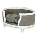 Canapé haut de gamme GEORGE gris effet stonewashed de chez Lord Lou, fabricant de mobilier haut de gamme pour chien