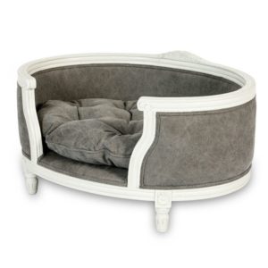 Canapé haut de gamme GEORGE gris effet stonewashed de chez Lord Lou, fabricant de mobilier haut de gamme pour chien