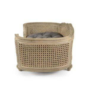Arthur chêne et rotin brut - Canapé de luxe pour chien
