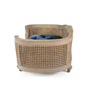 Arthur chêne et rotin brut - Canapé de luxe pour chien