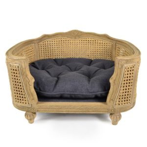 Arthur chêne et rotin brut - Canapé de luxe pour chien