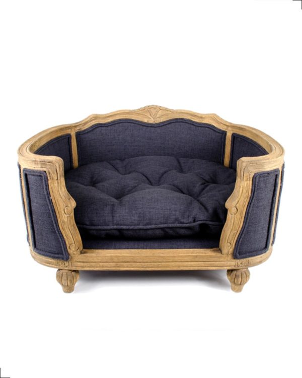 Canapé de luxe pour chien de la collection Lord Lou, modèle Arthur de couleur anthracite.
