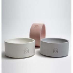VUKU - Béton et chêne - Gamelle design pour chiens