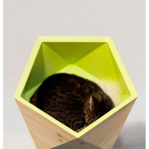 GEOBED - Bois de bouleau - Niche design pour chat