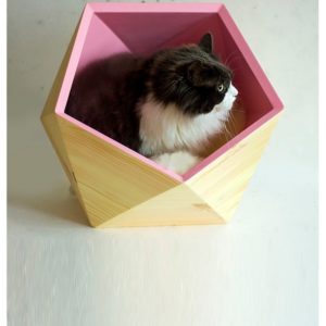 GEOBED - Bois de bouleau - Niche design pour chat