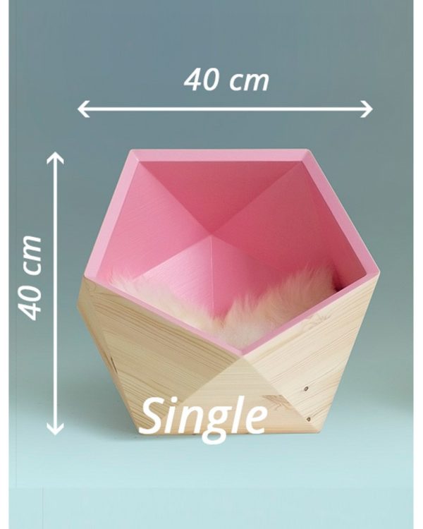 GEOBED - Bois de bouleau - Niche design pour chat