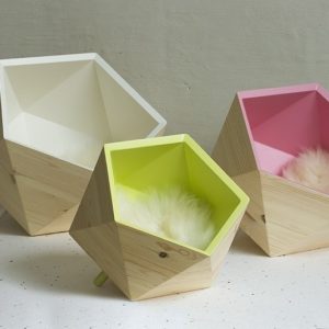 GEOBED - Bois de bouleau - Niche design pour chat