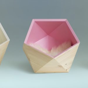 GEOBED - Bois de bouleau - Niche design pour chat