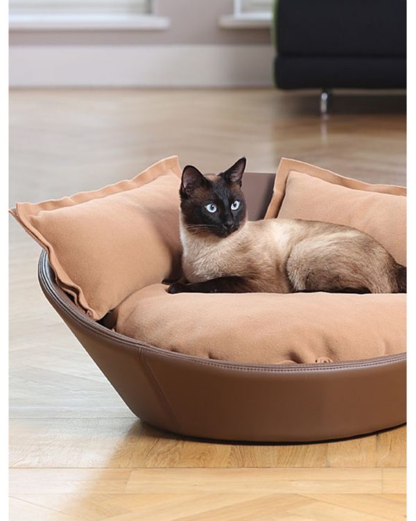 MILA - Panier design en cuir pour chat