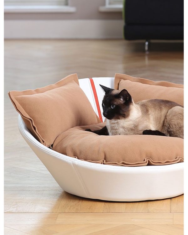 MILA - Panier design en cuir pour chat