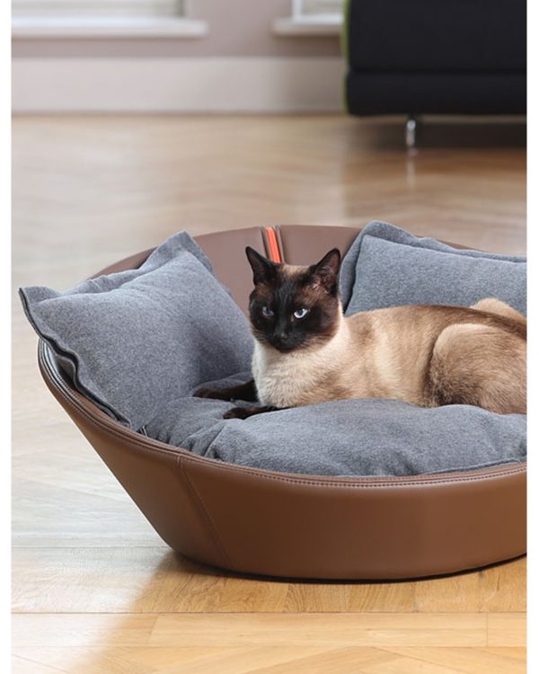 MILA - Panier design en cuir pour chat
