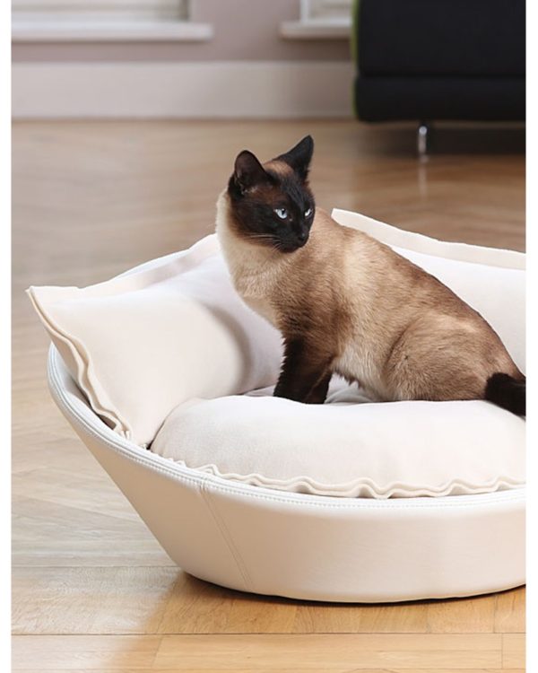 MILA - Panier design en cuir pour chat