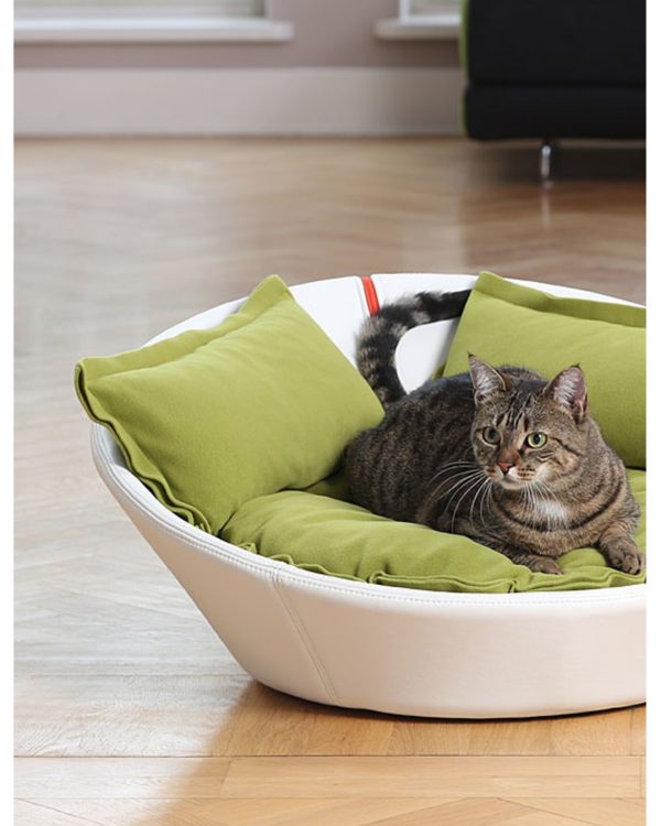 MILA - Panier design en cuir pour chat