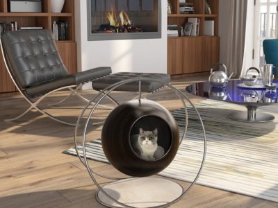 solar arbre à chat bois massif design luxe