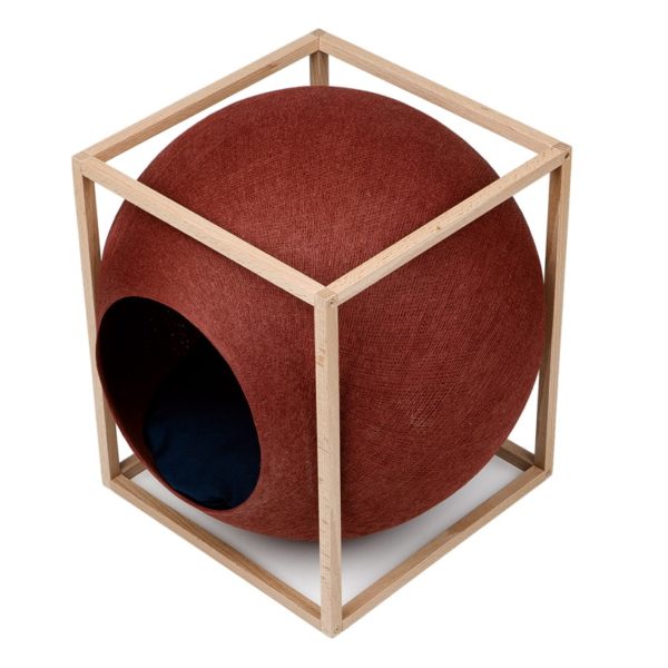 cube meyou panier design pour chat argile