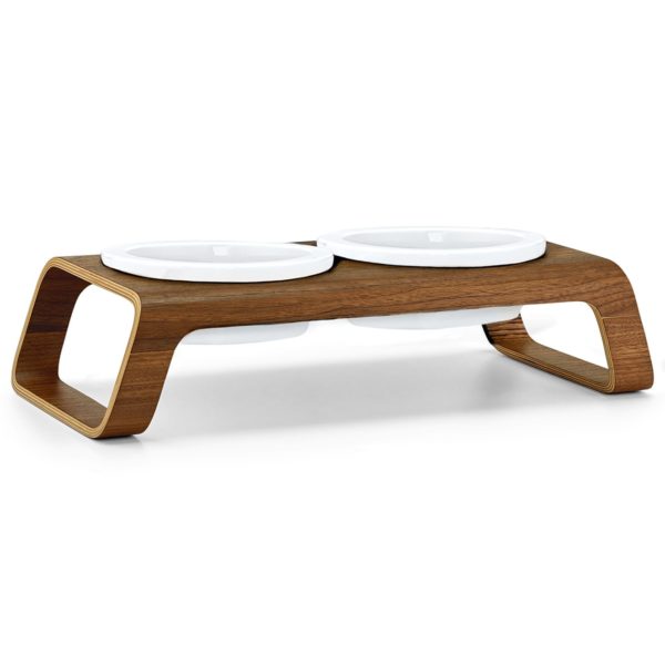 DESCO NATURAL PORCELAINE GAMELLE CHIEN EN BOIS DESIGN MIACARA