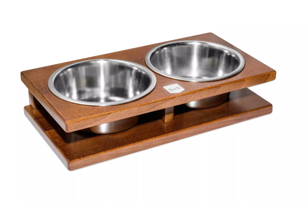 Gamelles en bois pour chien design - GRANDE