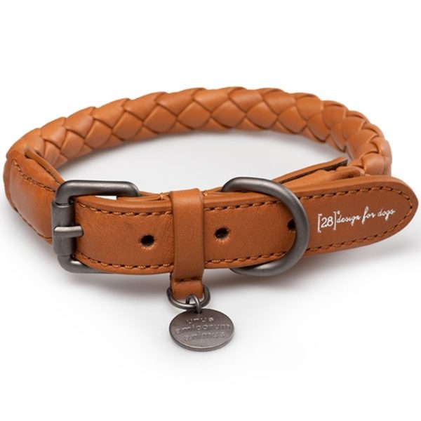 ferdinando collier laisse tressée design en cuir