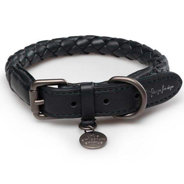 ferdinando collier laisse tressée design en cuir