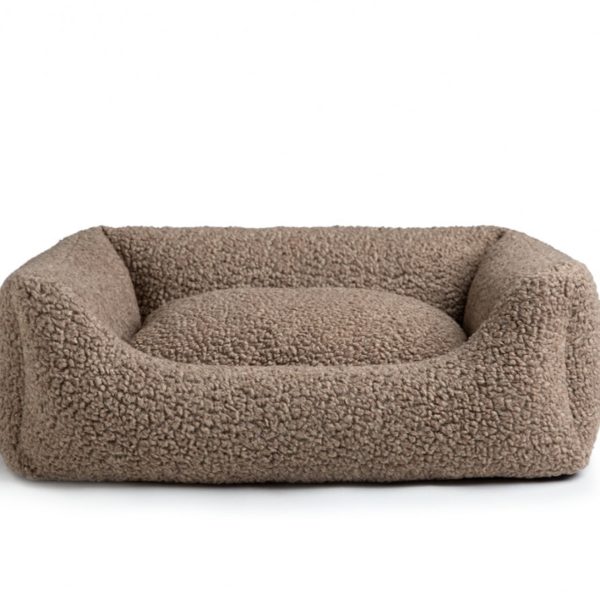 henri lit couchage tissu bouclé chien design