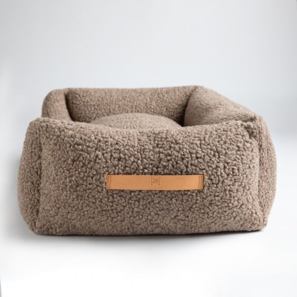 henri lit couchage tissu bouclé chien design