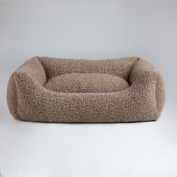 henri lit couchage tissu bouclé chien design