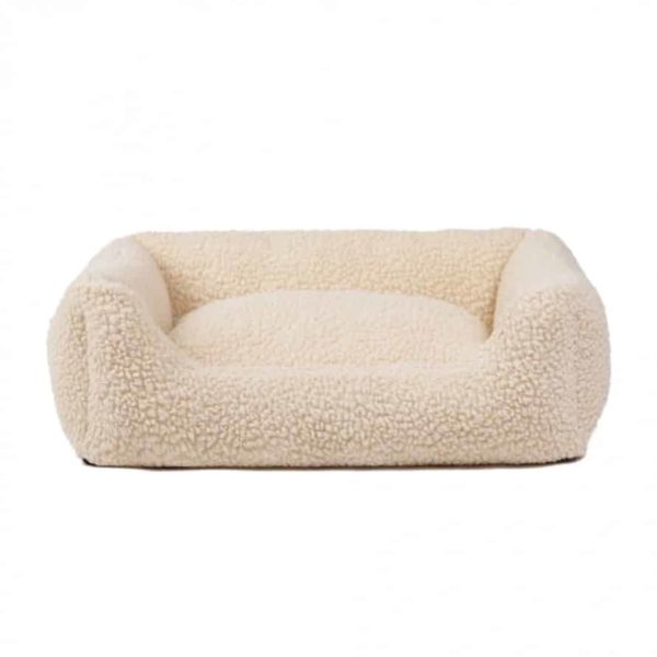 henri lit couchage tissu bouclé chien design