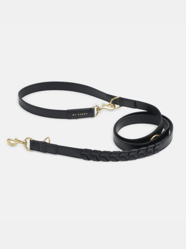 Laisse ajustable by scout mela capista chien design cuir vegan