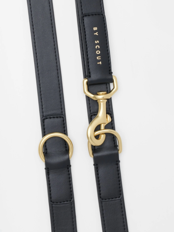 Laisse ajustable by scout mela capista chien design cuir vegan