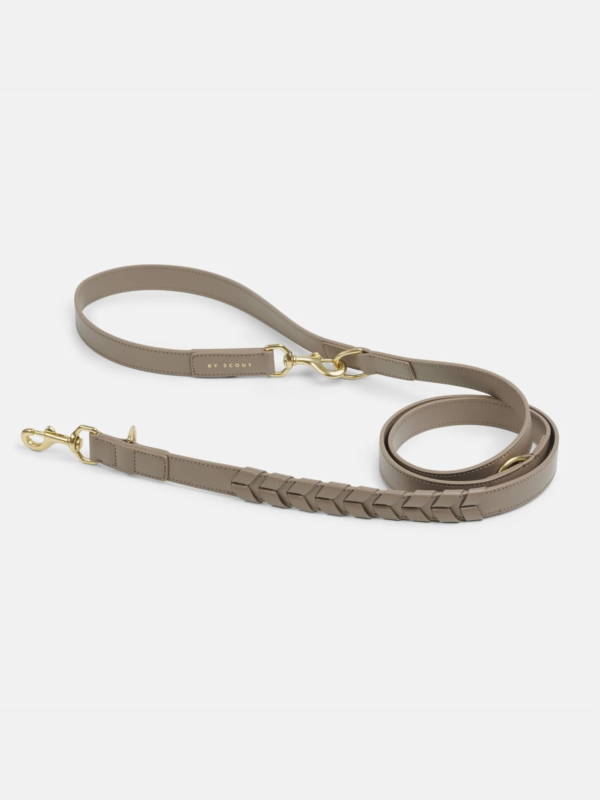 Laisse ajustable by scout mela capista chien design cuir vegan