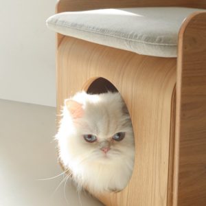 table de chevet design niche pour chat pewos