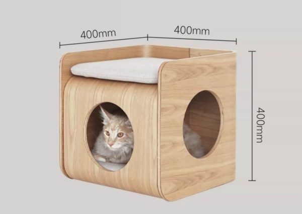 table de chevet design niche pour chat pewos